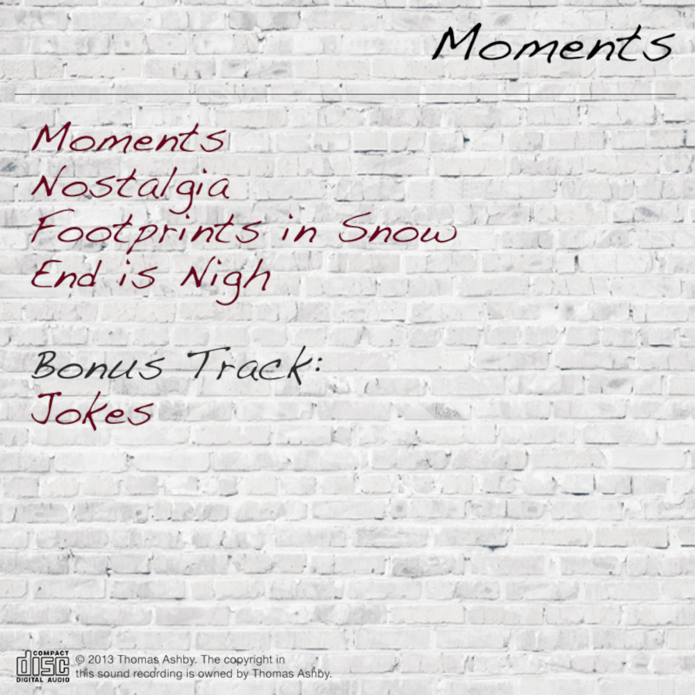 Back album artwork of Moments by Thomas Ashby